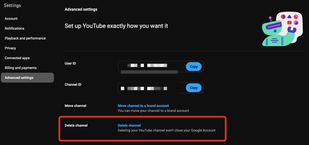 I want to delete my old youtube account sale